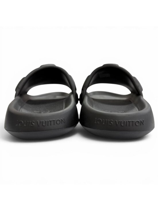 Louis Vuitton LV Waterfront Line Rubber Damier Slide Sandals Black 8